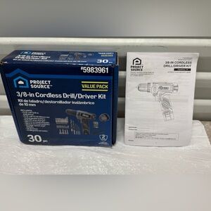 Project Source 3/8-in Cordless Drill/Driver Kit - Blue